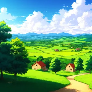 Idyllic Golf Course Surrounded by Serene Countryside