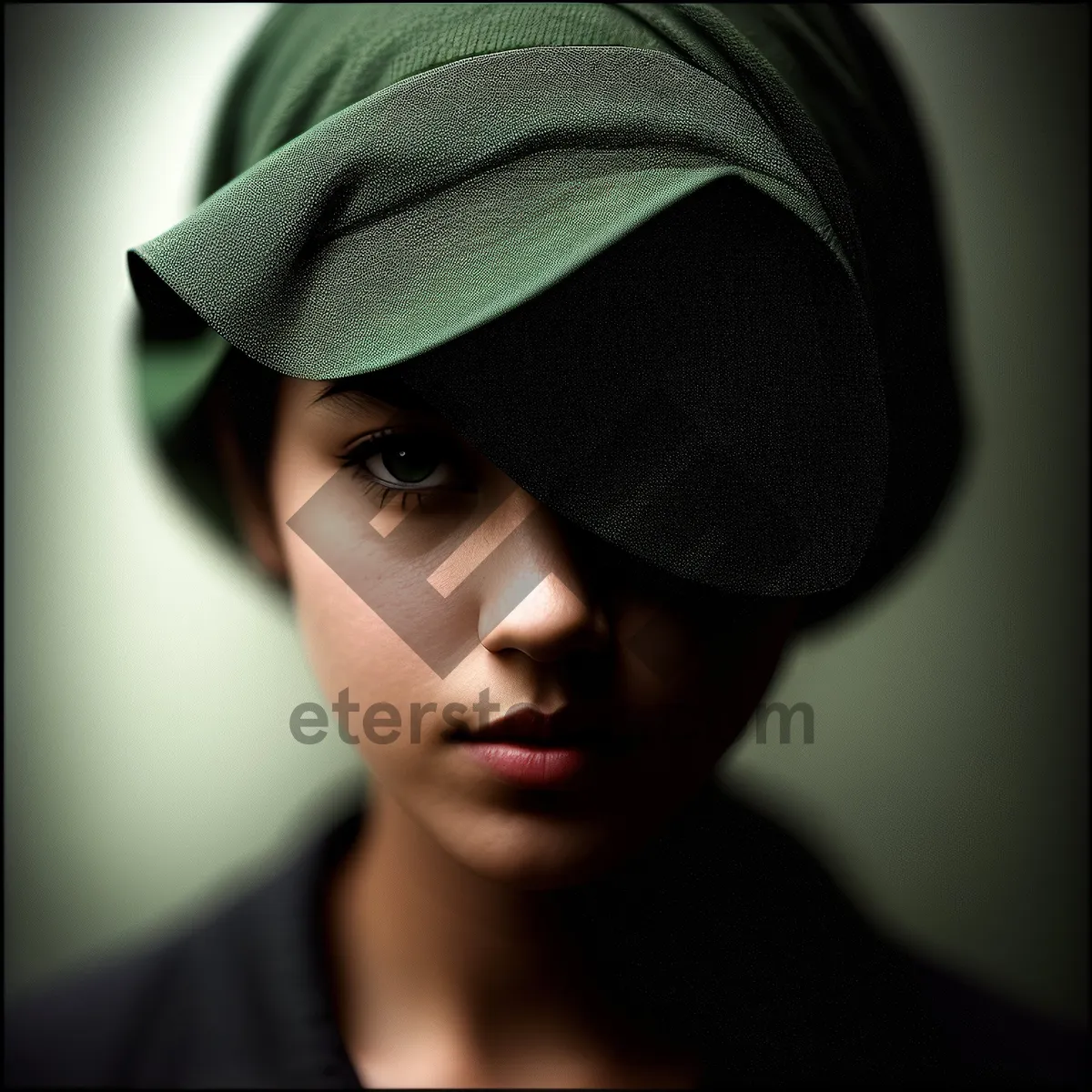 Picture of Attractive black-haired lady with a cowboy hat.