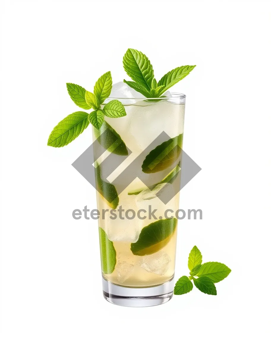 Picture of Fresh plant-based cocktail in bamboo glass