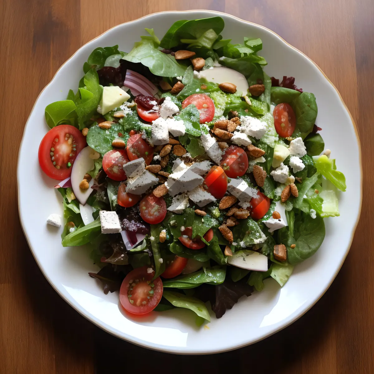 Picture of Fresh and healthy gourmet salad with beans and vegetables