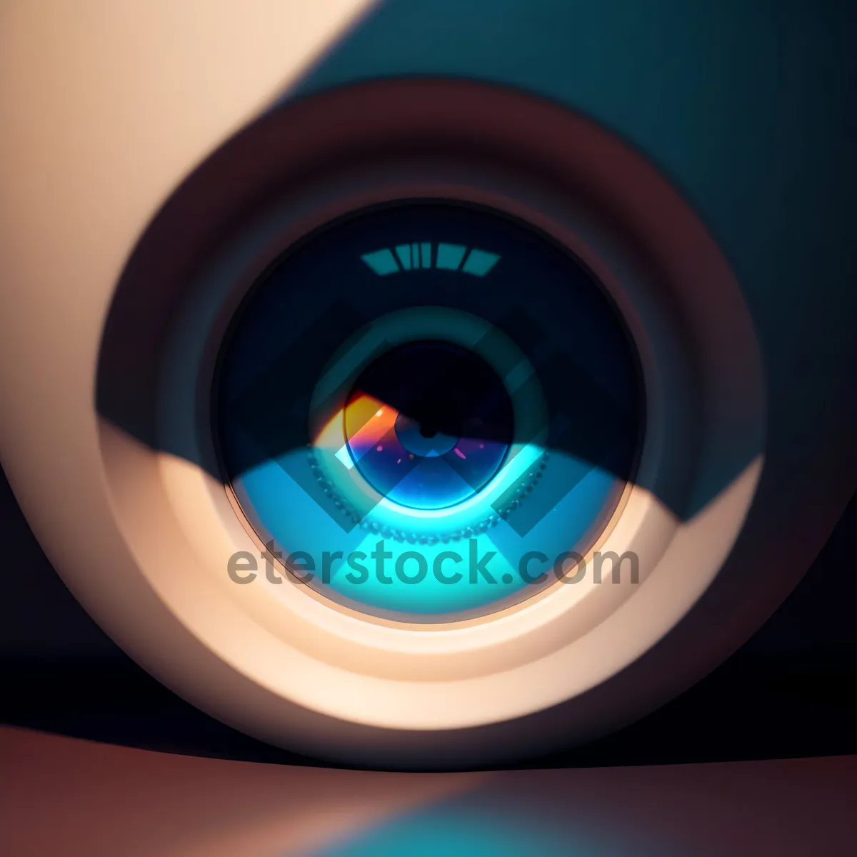 Picture of Shiny Black Button Icon with Metallic Reflection