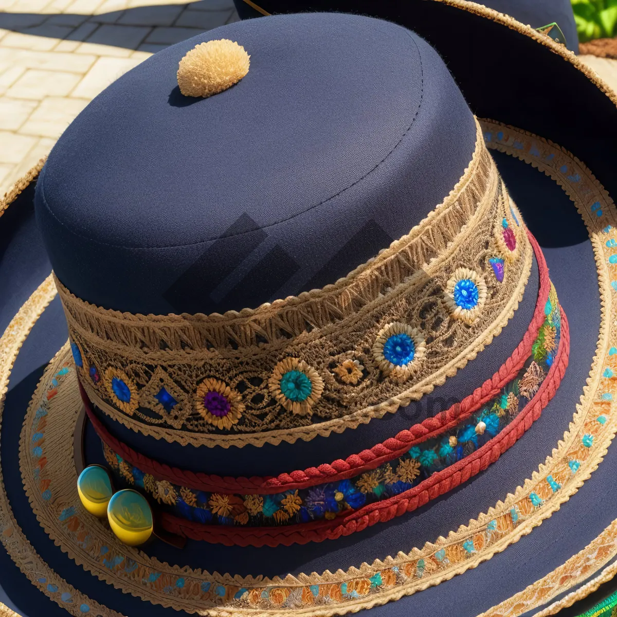 Picture of Cultural Chic: Sombrero Hat and Pottery Ensemble