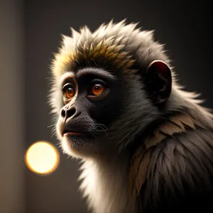 Cute Primate with Intense Black Eyes