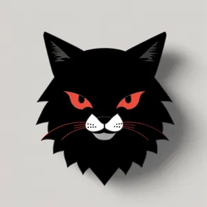 Black Cartoon Art Icon: Symbolic Graphic Design