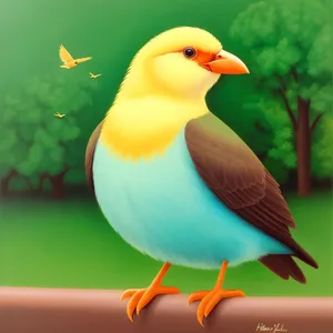 Cute Yellow Duck with Vibrant Feathers