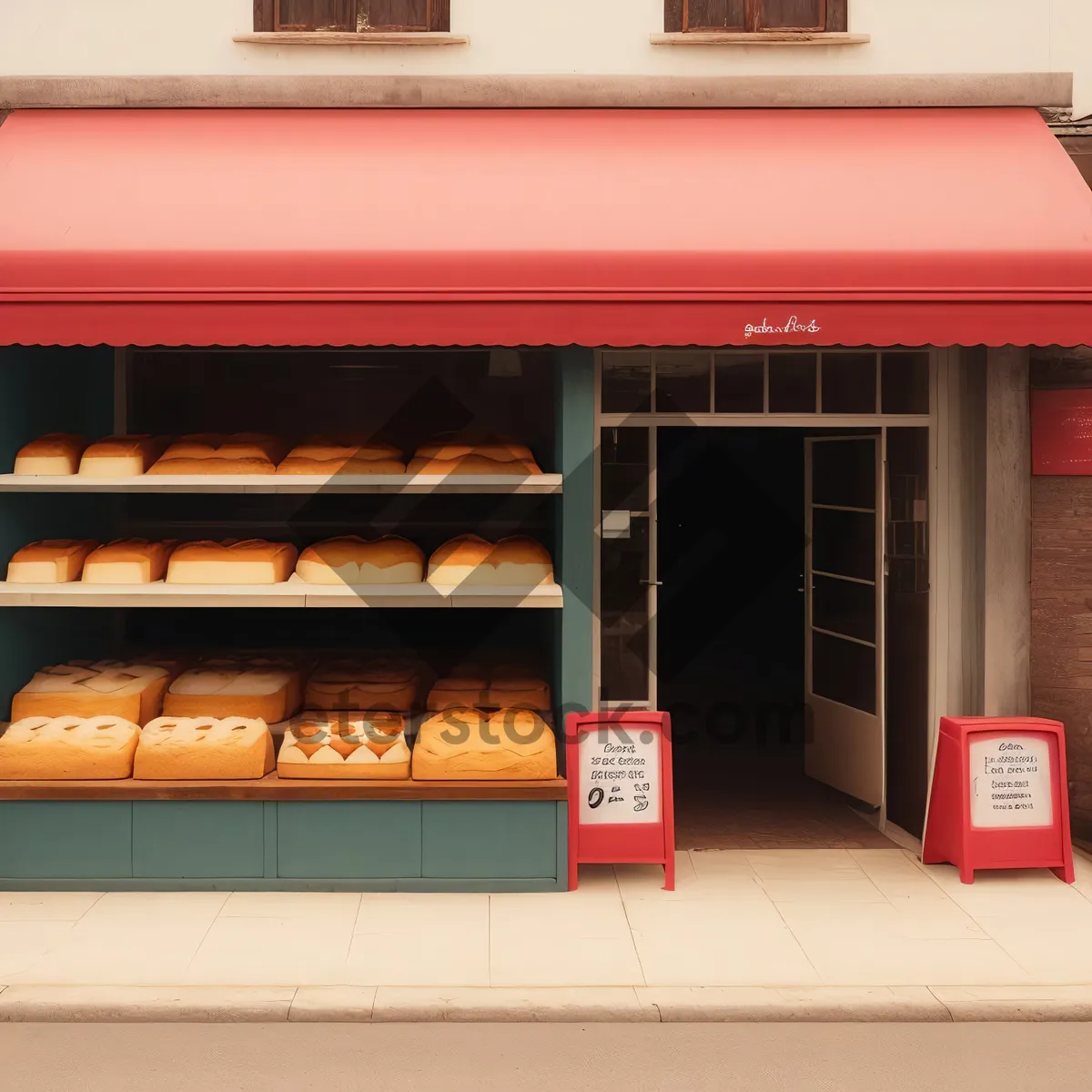 Picture of Bakery Shop Entrance Door with Unique Architecture