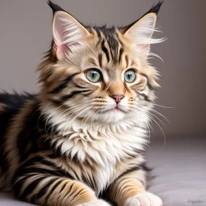 Charming Tabby Kitten with Playful Curiosity