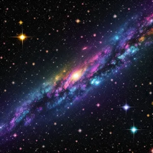 Starry galaxy in dark space fantasy backdrop