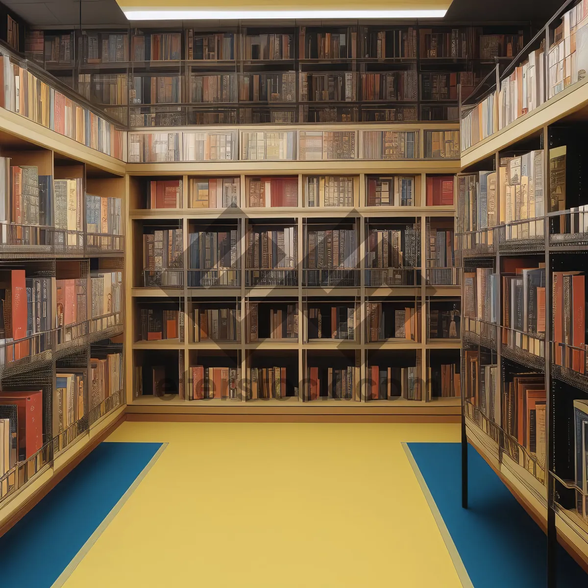 Picture of Educational Library Books Organized on Bookshelf