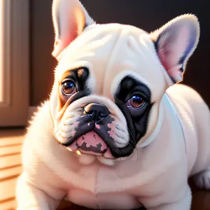 A heart-melting bulldog puppy with an endearing and touching gaze