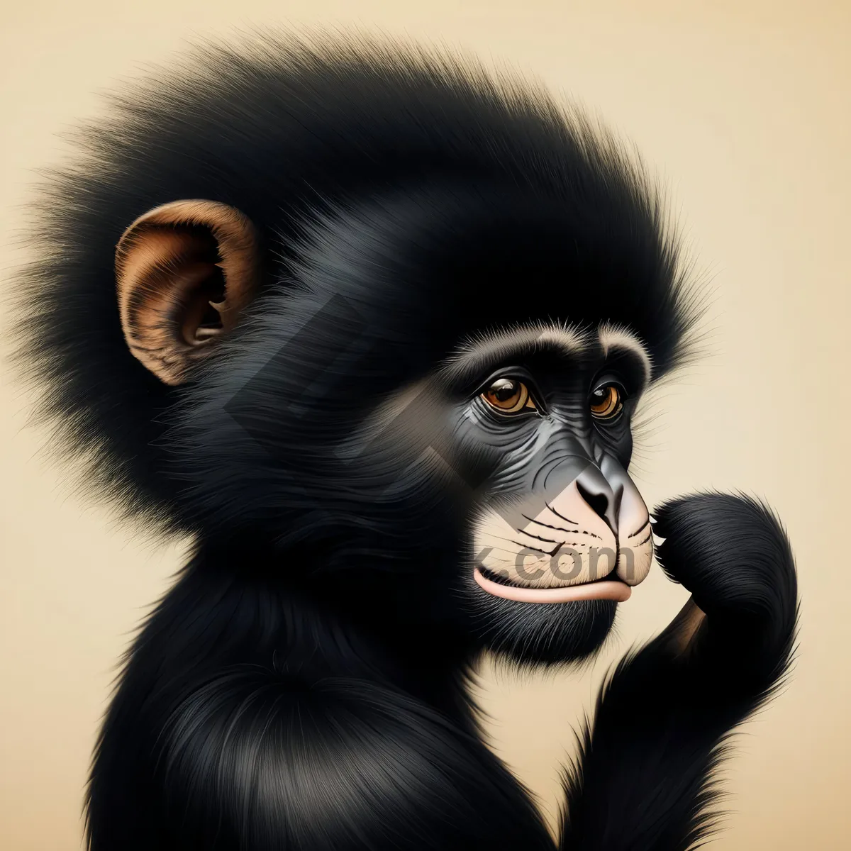 Picture of Wild Gibbon Monkey - Primate Wildlife Close-up