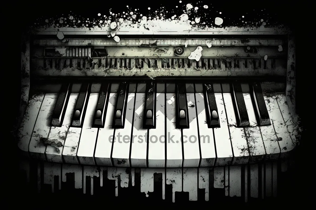 Picture of Black piano keyboard music device