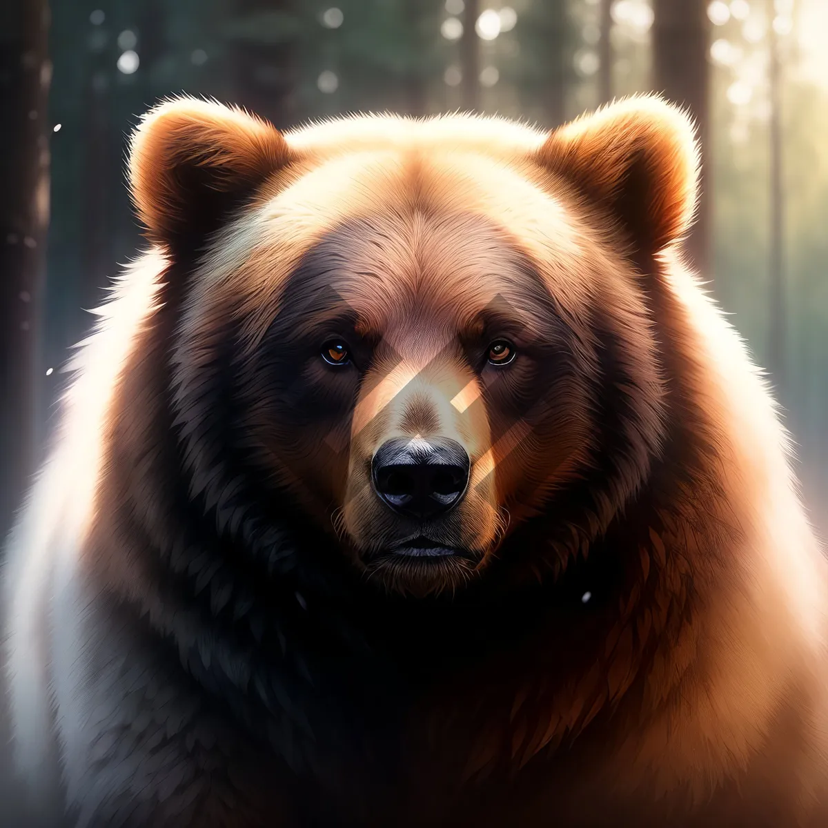 Picture of Adorable Brown Chow Dog with Bear-like Fur