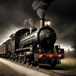 Vintage Steam Locomotive on Train Tracks