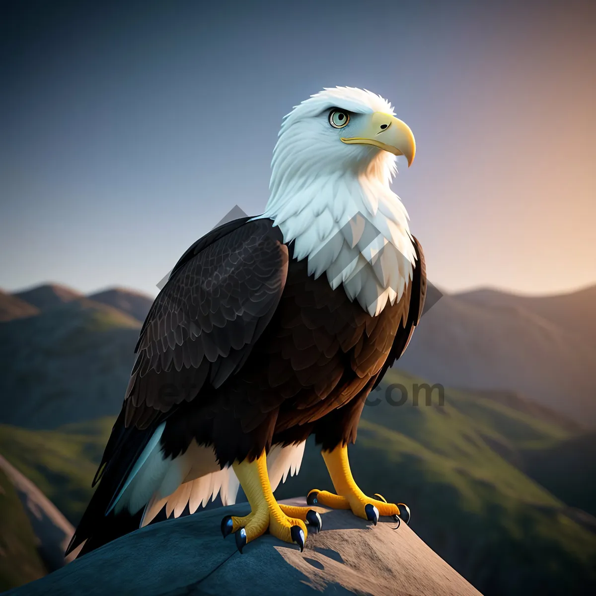 Picture of Majestic Bald Eagle Soaring Through Sky