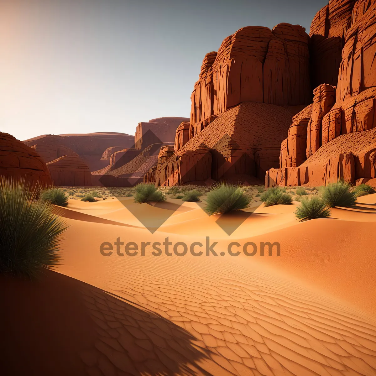 Picture of Desert Majesty: Awe-inspiring Sandstone Canyon Landscape