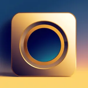 Modern 3D Button Icon with Shiny Key Symbol
