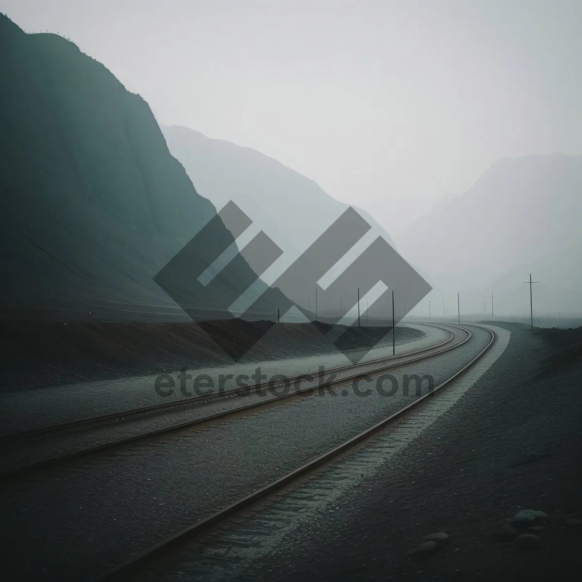 Picture of Speeding through mountainous landscapes on an empty road