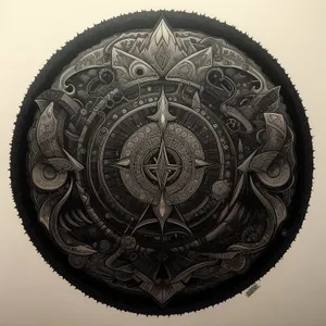 Antique shield design with currency symbols