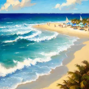 Serene Beach Haven: Tropical Paradise, Sun-kissed Sands