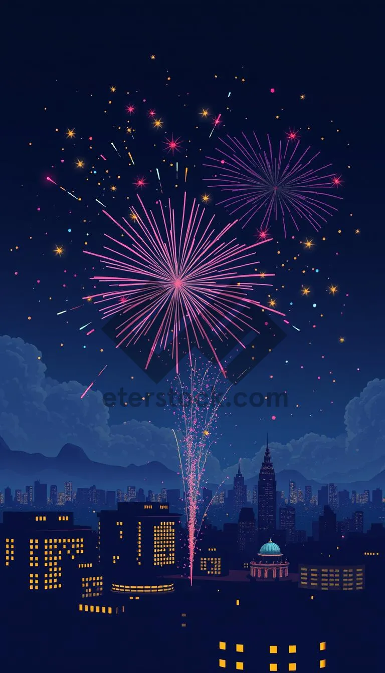 Picture of Colorful fireworks display at night sky”