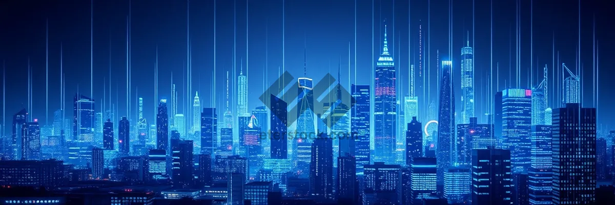 Picture of Urban Night Skyline Business Tower at High Rise