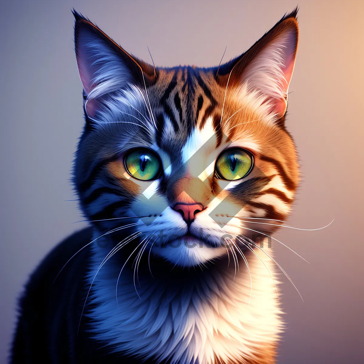Picture of Curious Tabby Kitten with Adorable Whiskers