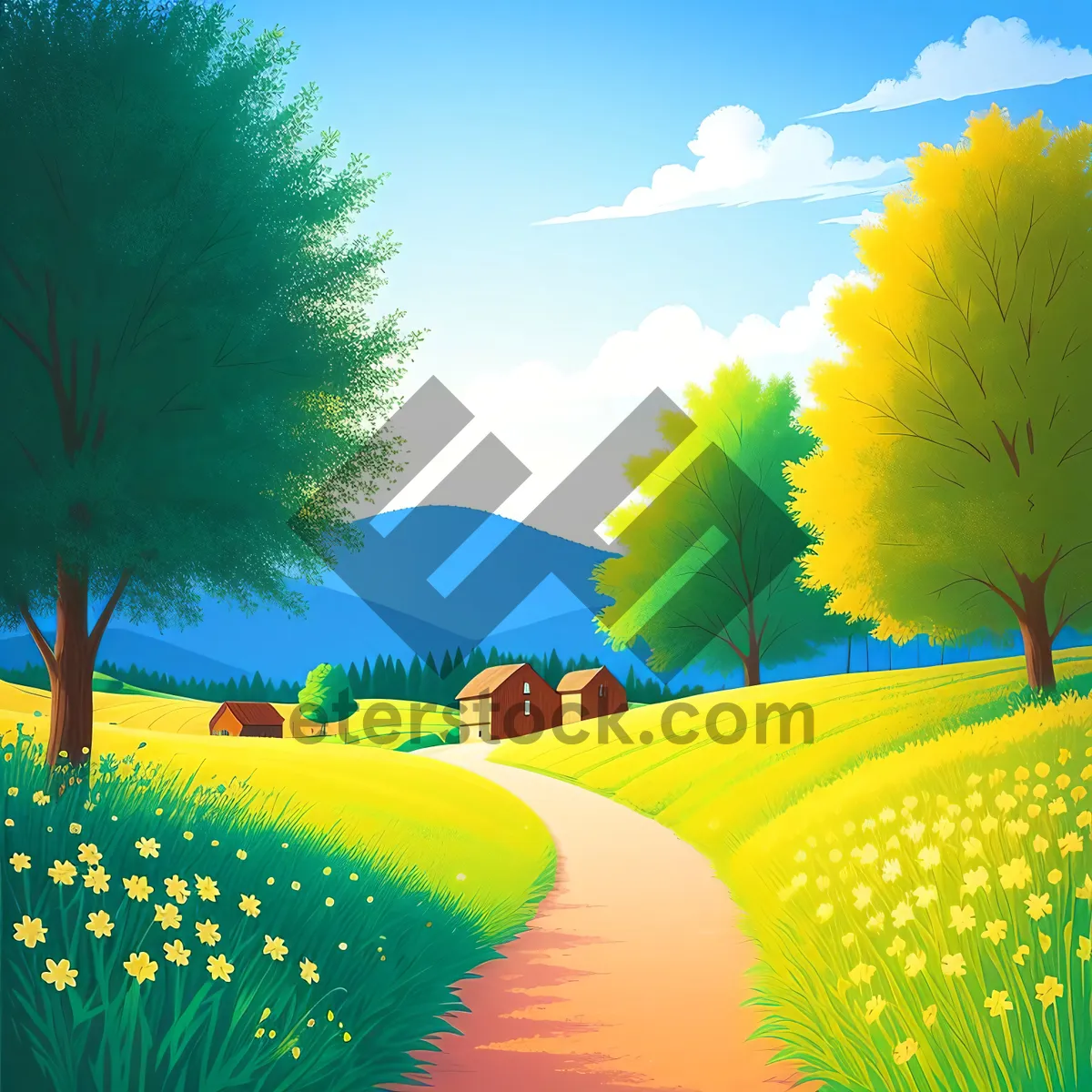 Picture of Vibrant Sunrise Over Colorful Meadow