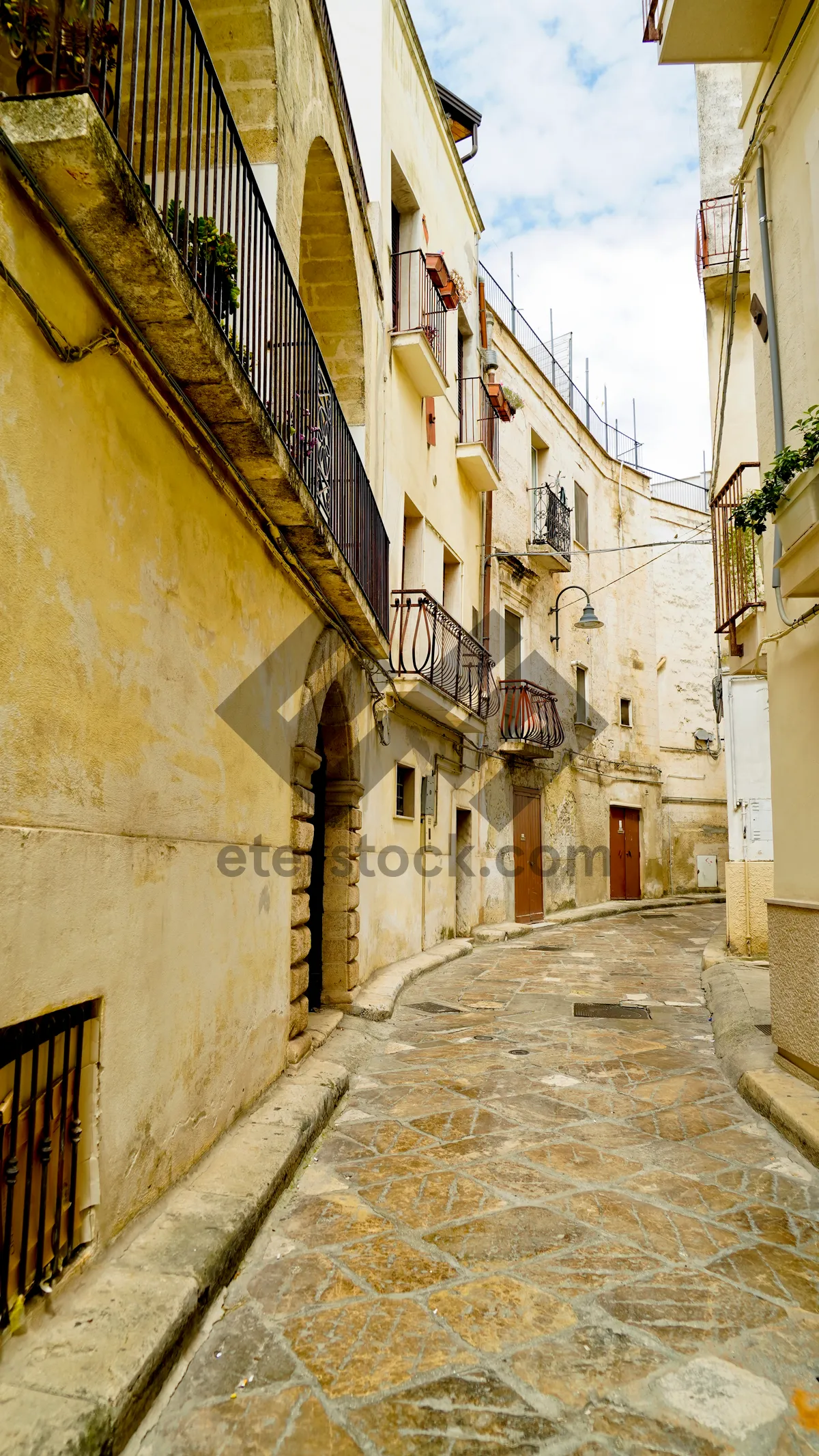 Picture of Historic Church in Old City Alley with Stone Walls