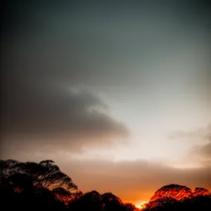 Vibrant Sunset Over Majestic Mountain Landscape