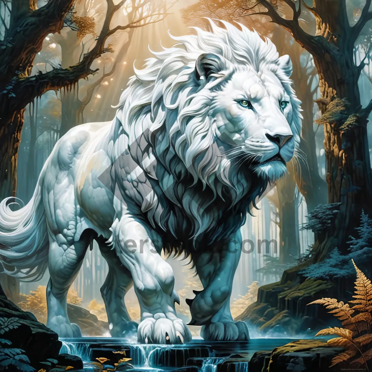 Picture of Wild Male Tiger Statue in Jungle Safari