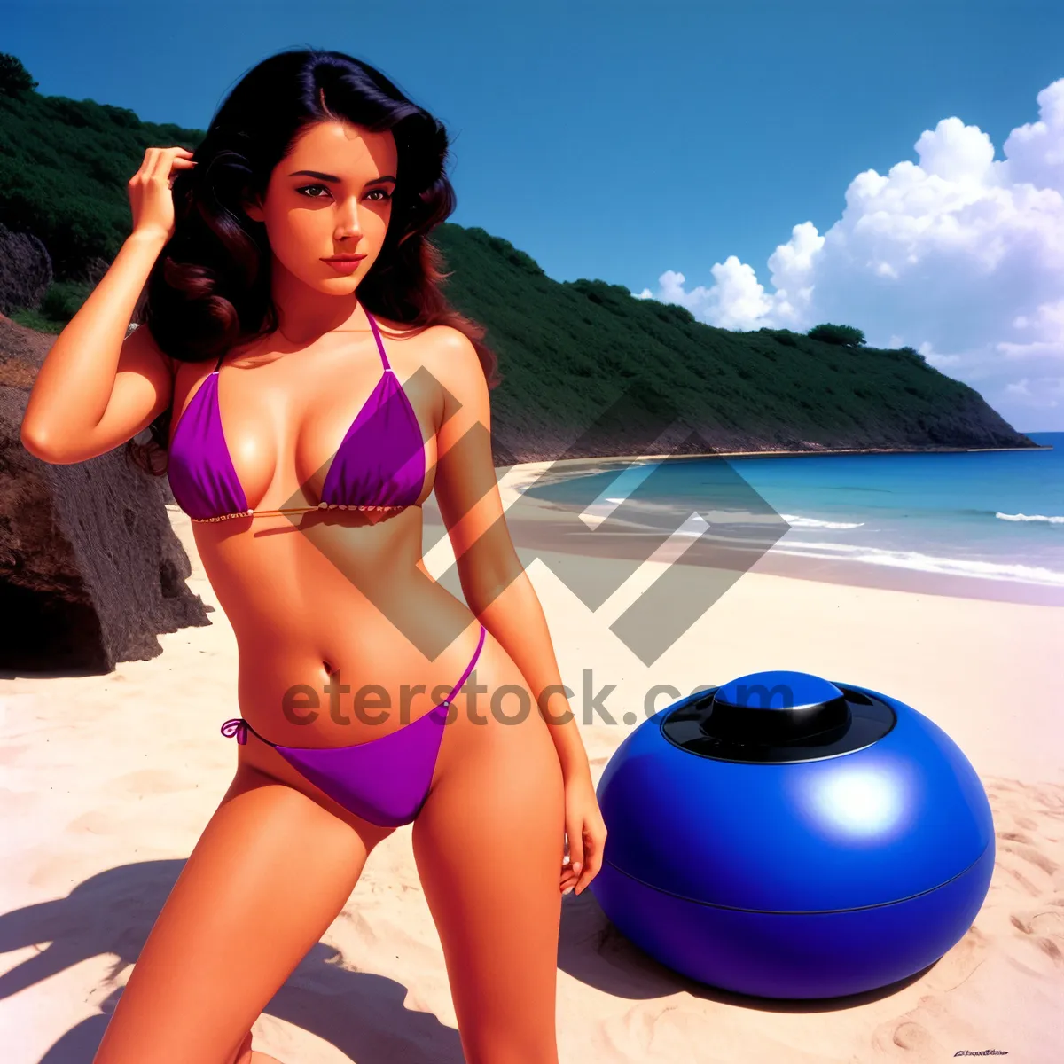 Picture of Sun-Kissed Beauty in Tropical Beachwear