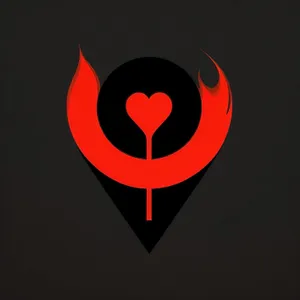 Love emblem with shiny heart symbol