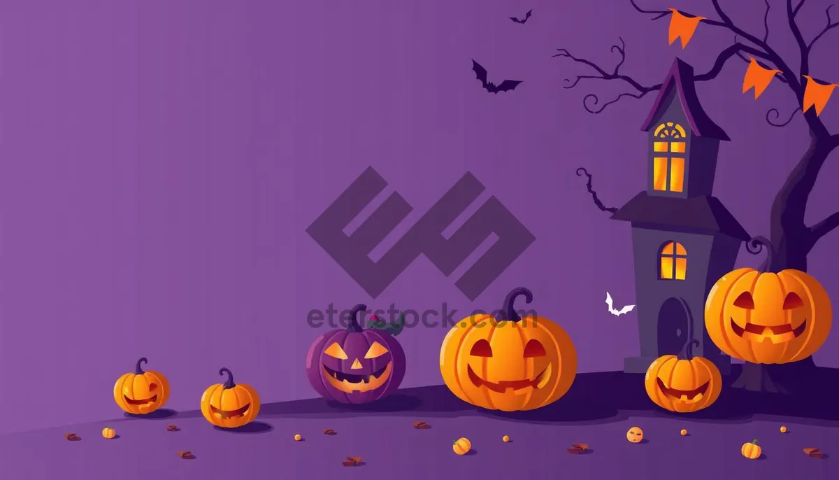 Picture of Halloween Moon Silhouette Cartoon Decoration.
