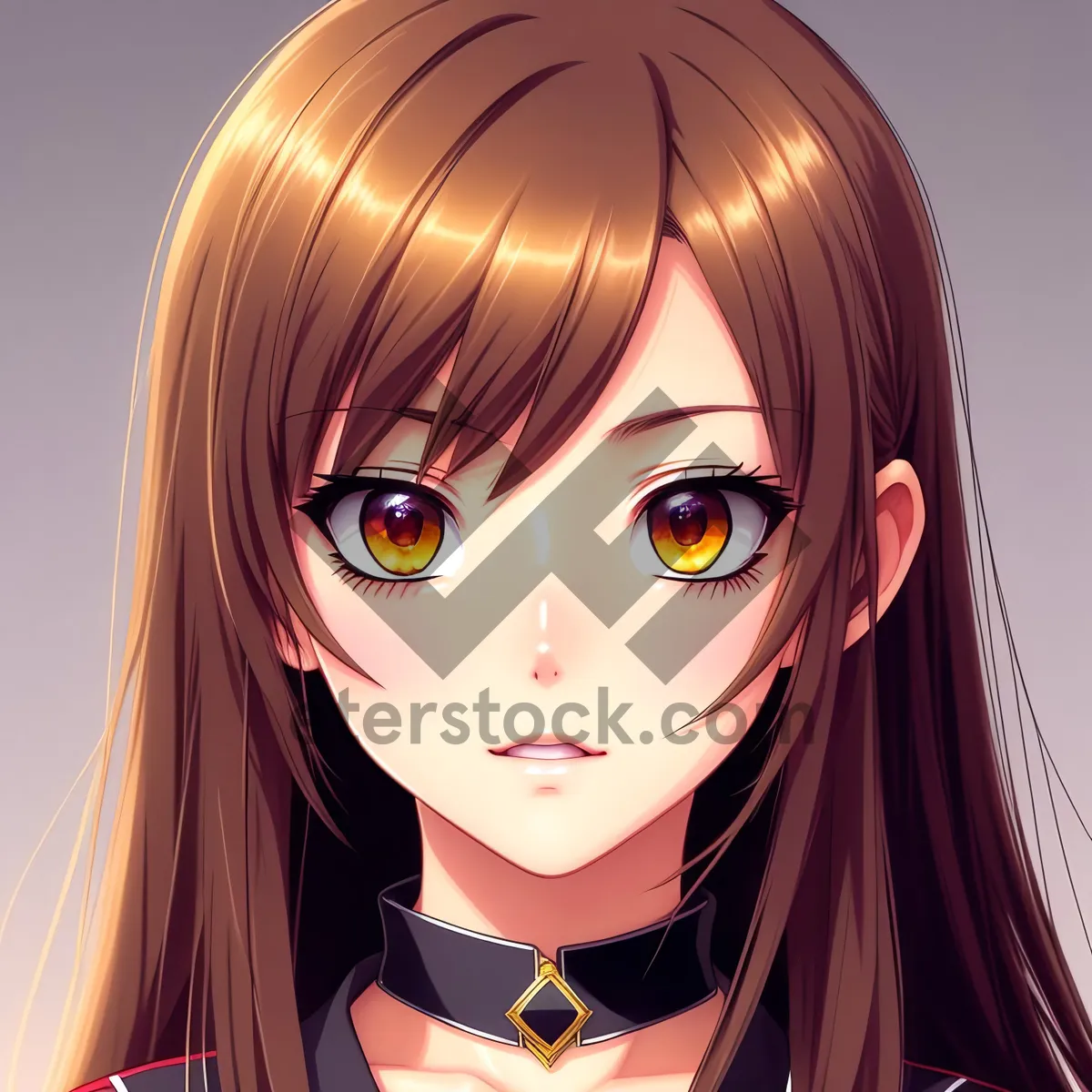 Picture of Beauty in Black: Elegant Lady with Seductive Eyes