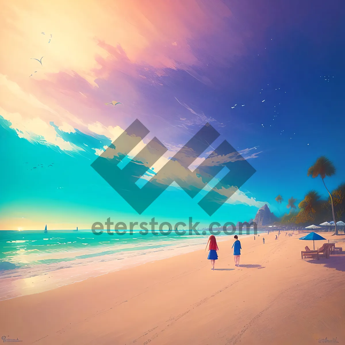 Picture of Serene Sunset on a Tropical Beach