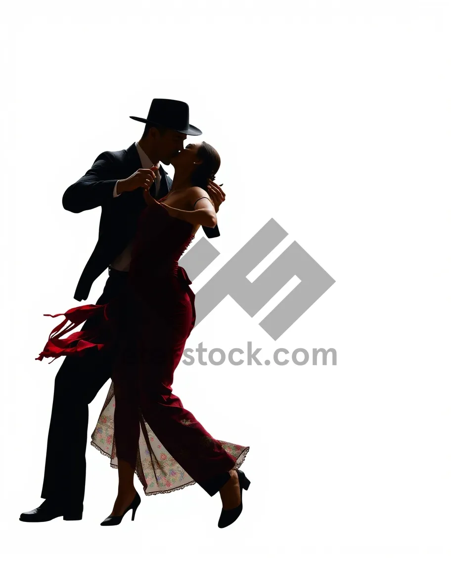 Picture of Silhouette of male dancer performing elegant art