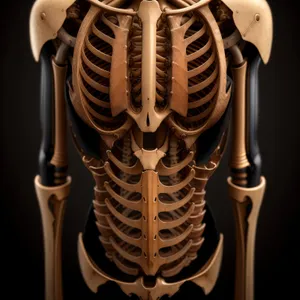 Anatomical Human Skeleton X-Ray: Detailed 3D View of Body's Central Structure