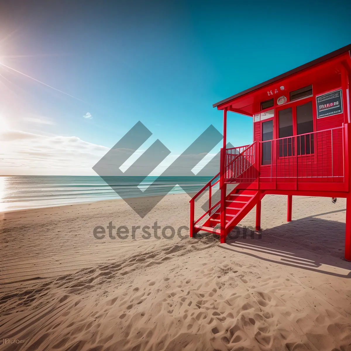 Picture of Idyllic Tropical Beach Paradise with Blue Waves