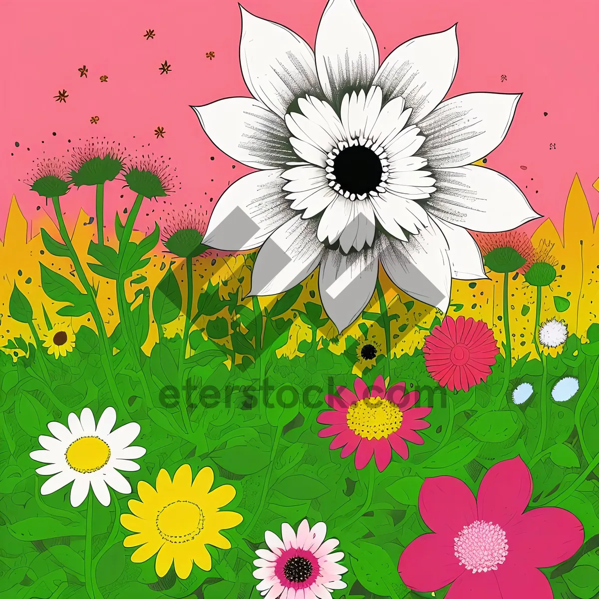 Picture of Floral Garden: Ornate Retro Decorative Pattern