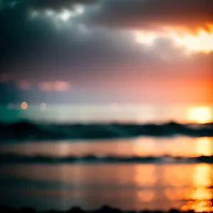Golden Horizon: Serene Sunset Over the Ocean