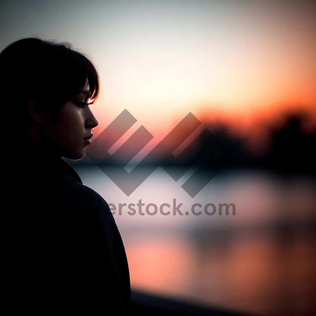 Picture of Smiling Adult with Sunglasses Enjoying Sunset