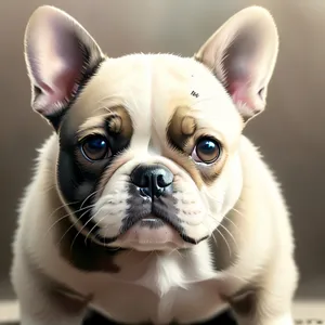 Adorable Wrinkled Bulldog Puppy in Studio Costume