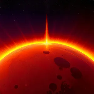 Glowing Celestial Star in Space: Fractal Fantasy Design