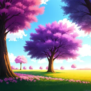 Vibrant Summer Sky Over Grass-covered Meadow