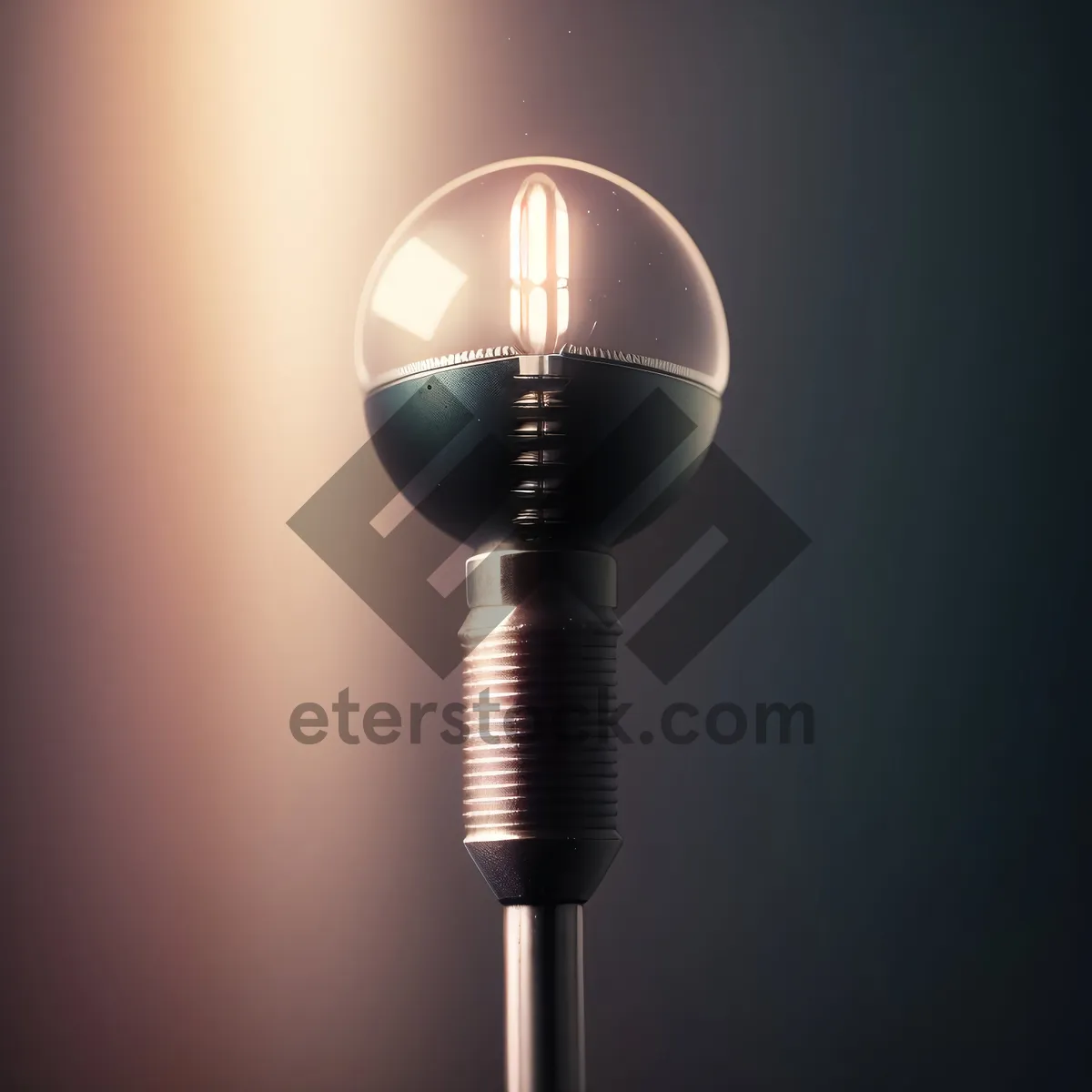 Picture of Electric Lamp with Glass Bulb and Plug