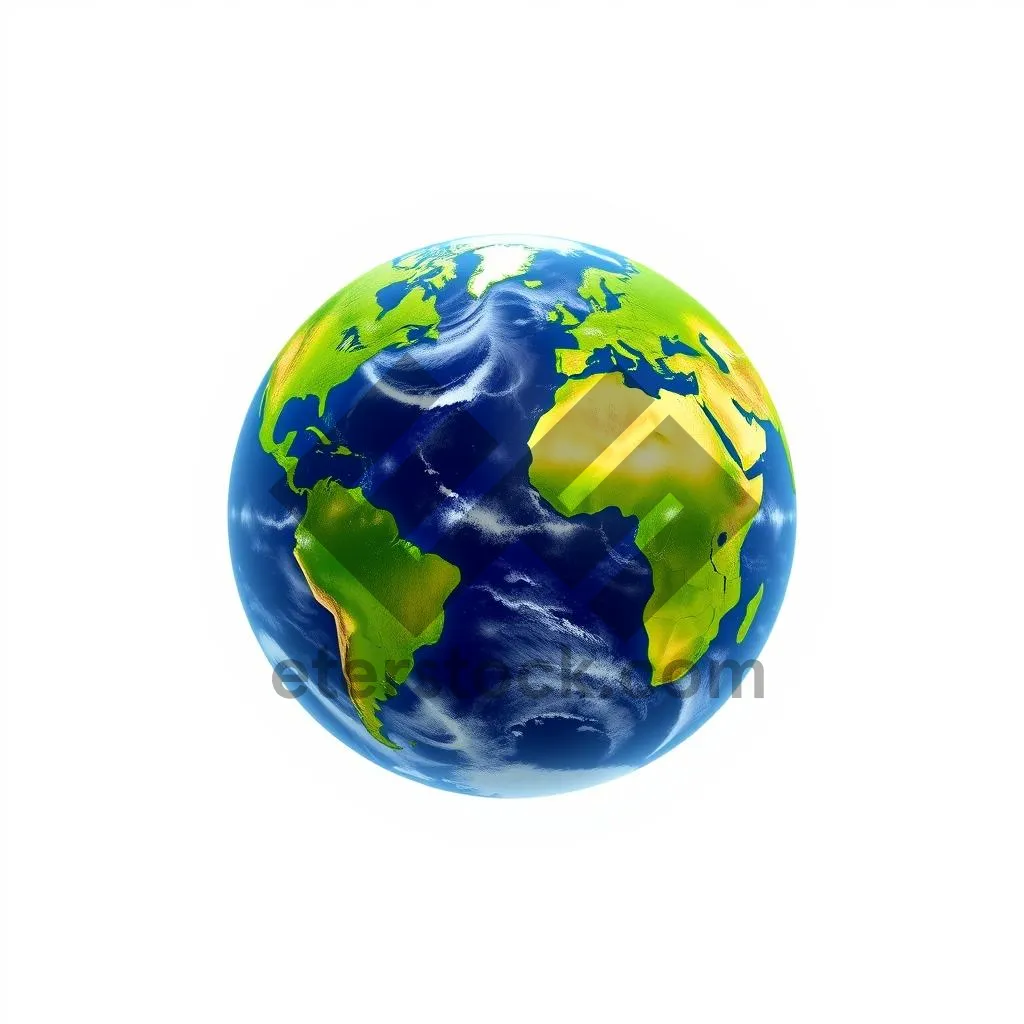 Picture of 3D Earth Globe Icon Map Symbol