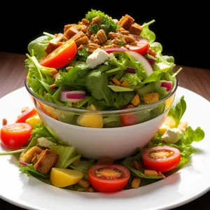 Fresh and Delicious Vegetable Salad with Green Peas