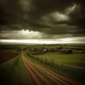 Scenic Highway: Tranquil Clouds on Empty Road.