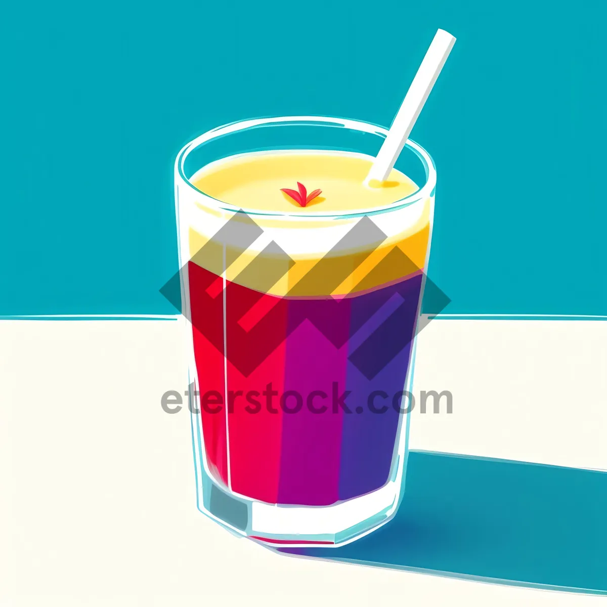 Picture of Refreshing Syrup and Tea Cocktail with Fresh Fruit